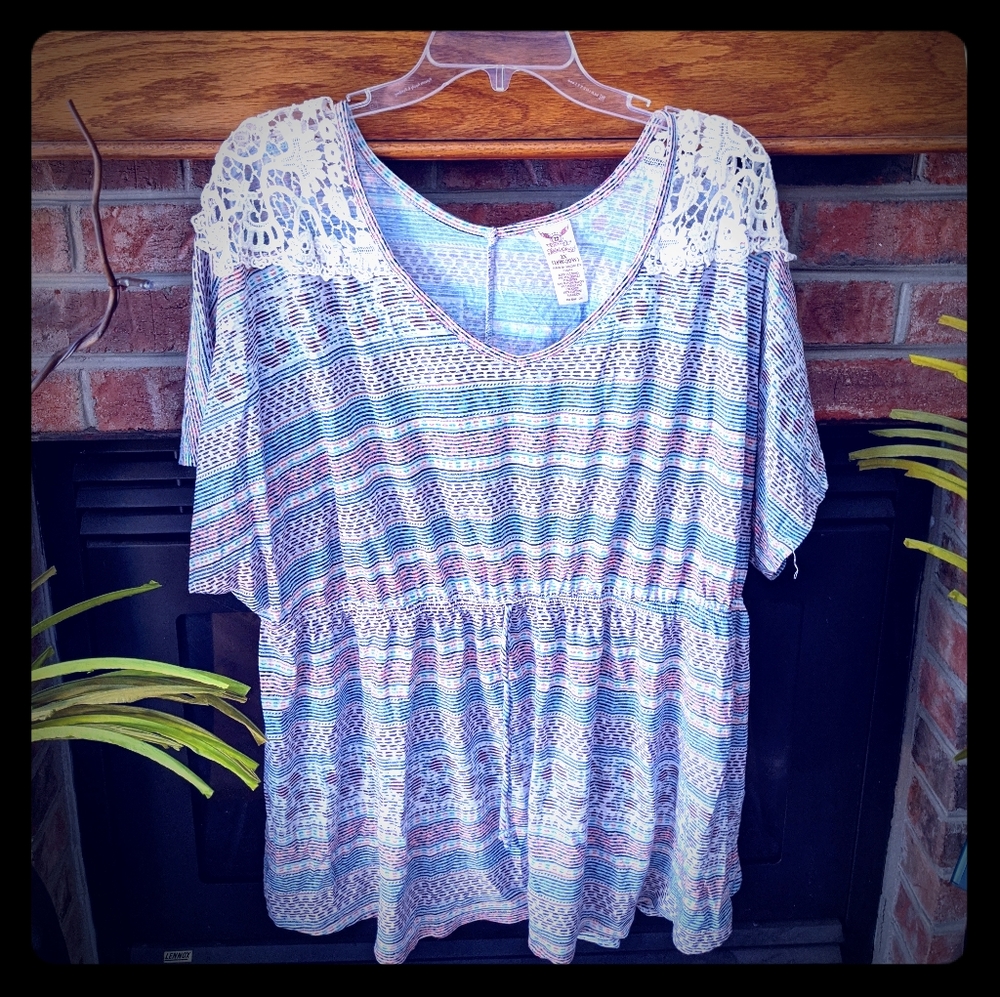 Faded glory multicolor top plus size 2x